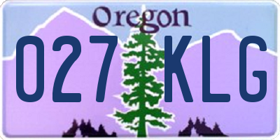 OR license plate 027KLG