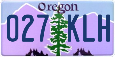 OR license plate 027KLH