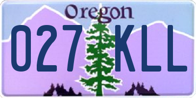 OR license plate 027KLL