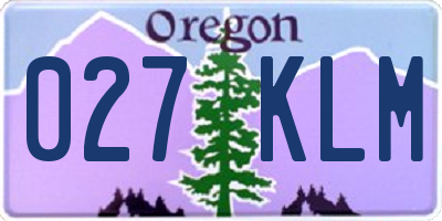 OR license plate 027KLM