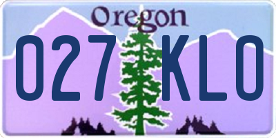 OR license plate 027KLO