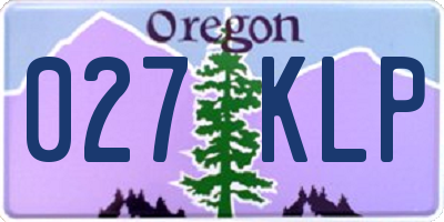 OR license plate 027KLP