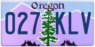 OR license plate 027KLV