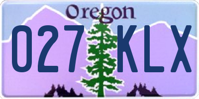 OR license plate 027KLX