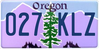 OR license plate 027KLZ