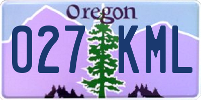 OR license plate 027KML