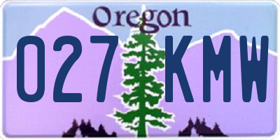 OR license plate 027KMW