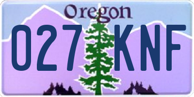 OR license plate 027KNF