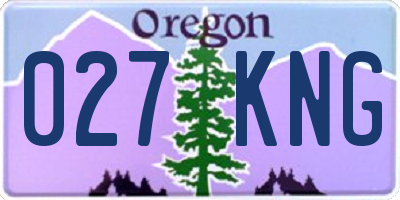OR license plate 027KNG