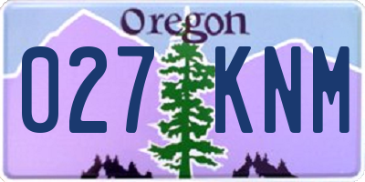 OR license plate 027KNM