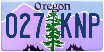 OR license plate 027KNP