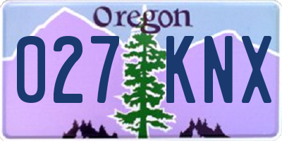 OR license plate 027KNX