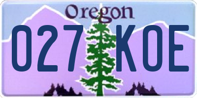OR license plate 027KOE