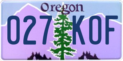 OR license plate 027KOF
