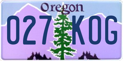 OR license plate 027KOG