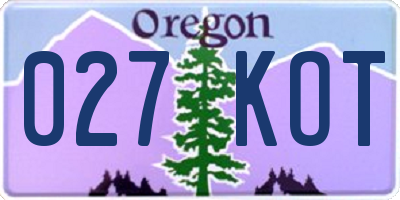 OR license plate 027KOT