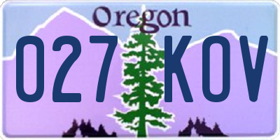 OR license plate 027KOV