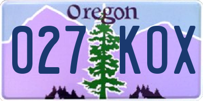 OR license plate 027KOX