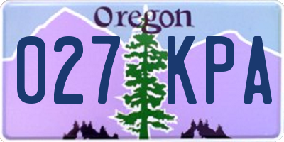OR license plate 027KPA