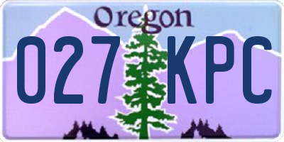 OR license plate 027KPC