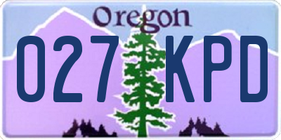 OR license plate 027KPD