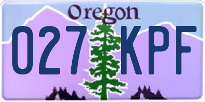OR license plate 027KPF