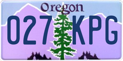 OR license plate 027KPG