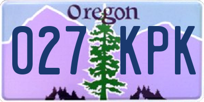 OR license plate 027KPK