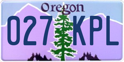 OR license plate 027KPL