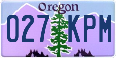 OR license plate 027KPM