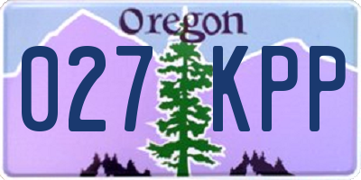 OR license plate 027KPP