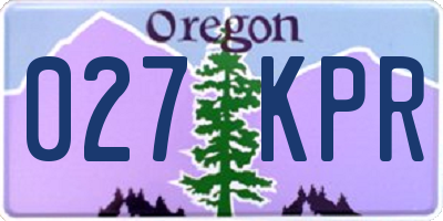 OR license plate 027KPR