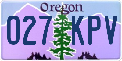 OR license plate 027KPV