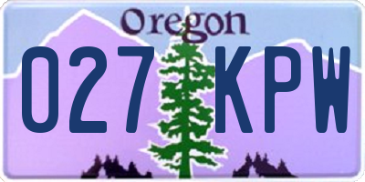 OR license plate 027KPW