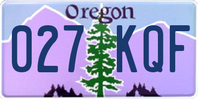 OR license plate 027KQF
