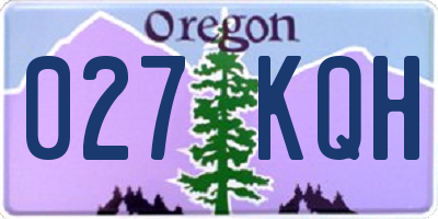 OR license plate 027KQH
