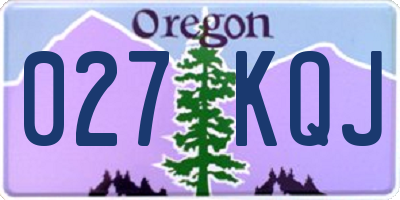 OR license plate 027KQJ