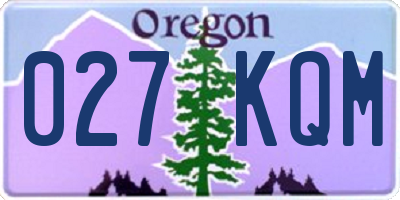 OR license plate 027KQM