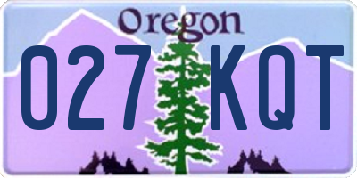 OR license plate 027KQT