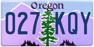 OR license plate 027KQY