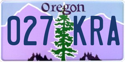 OR license plate 027KRA