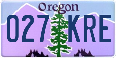 OR license plate 027KRE