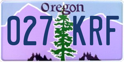 OR license plate 027KRF