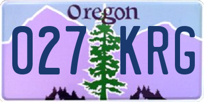 OR license plate 027KRG