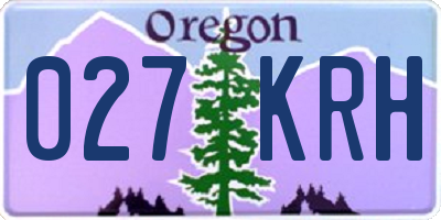 OR license plate 027KRH