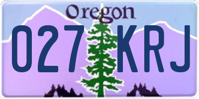 OR license plate 027KRJ