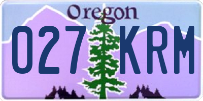 OR license plate 027KRM