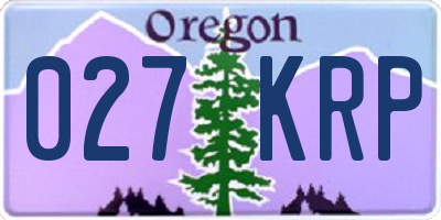 OR license plate 027KRP