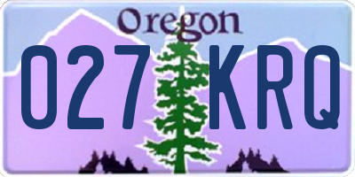 OR license plate 027KRQ