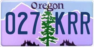 OR license plate 027KRR